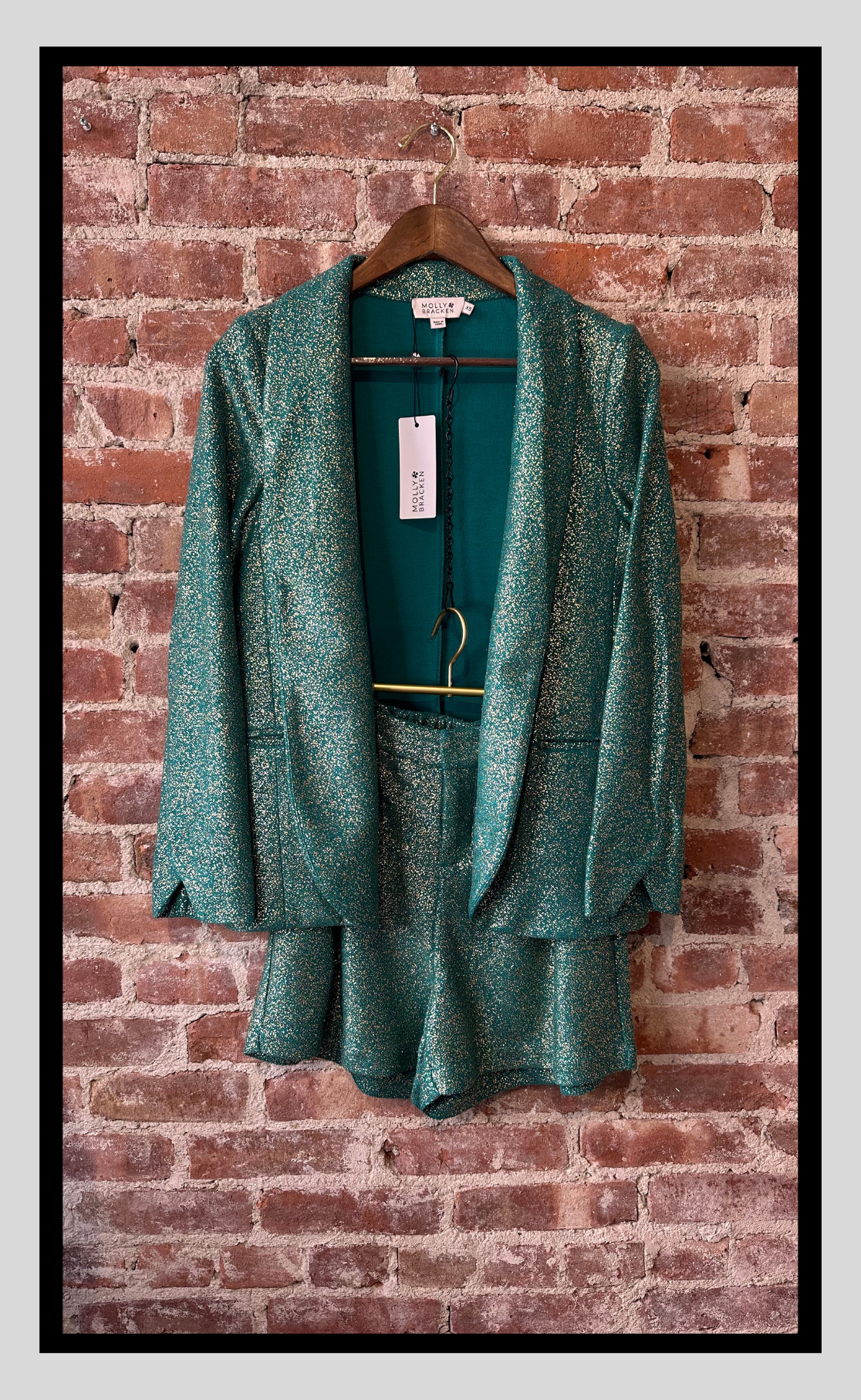 Lustrous Peplum Blazer Collection in Gold and Emerald