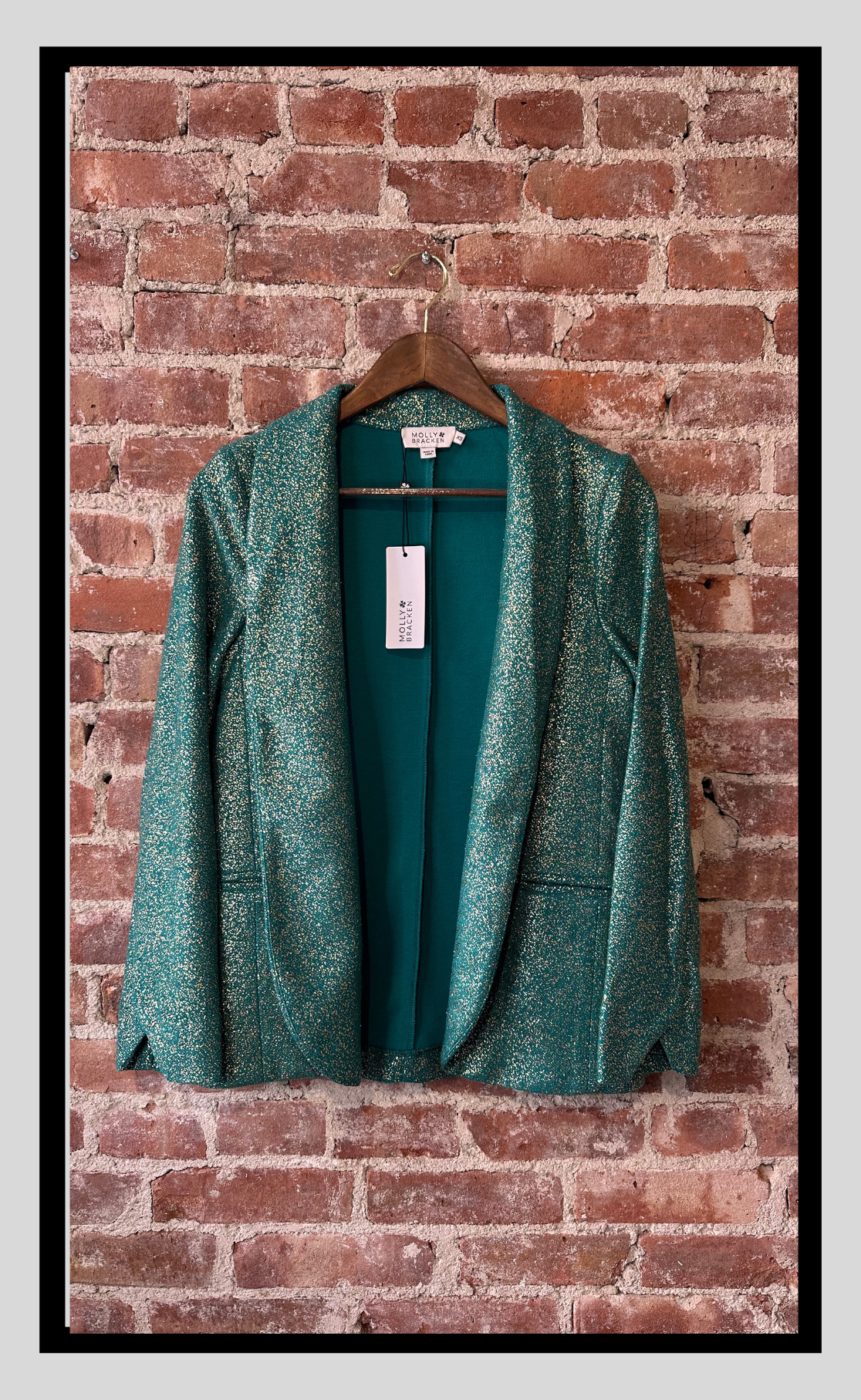 Lustrous Peplum Blazer Collection in Gold and Emerald