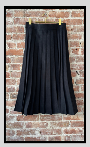 Pleated Skirt in Black and Dark Red