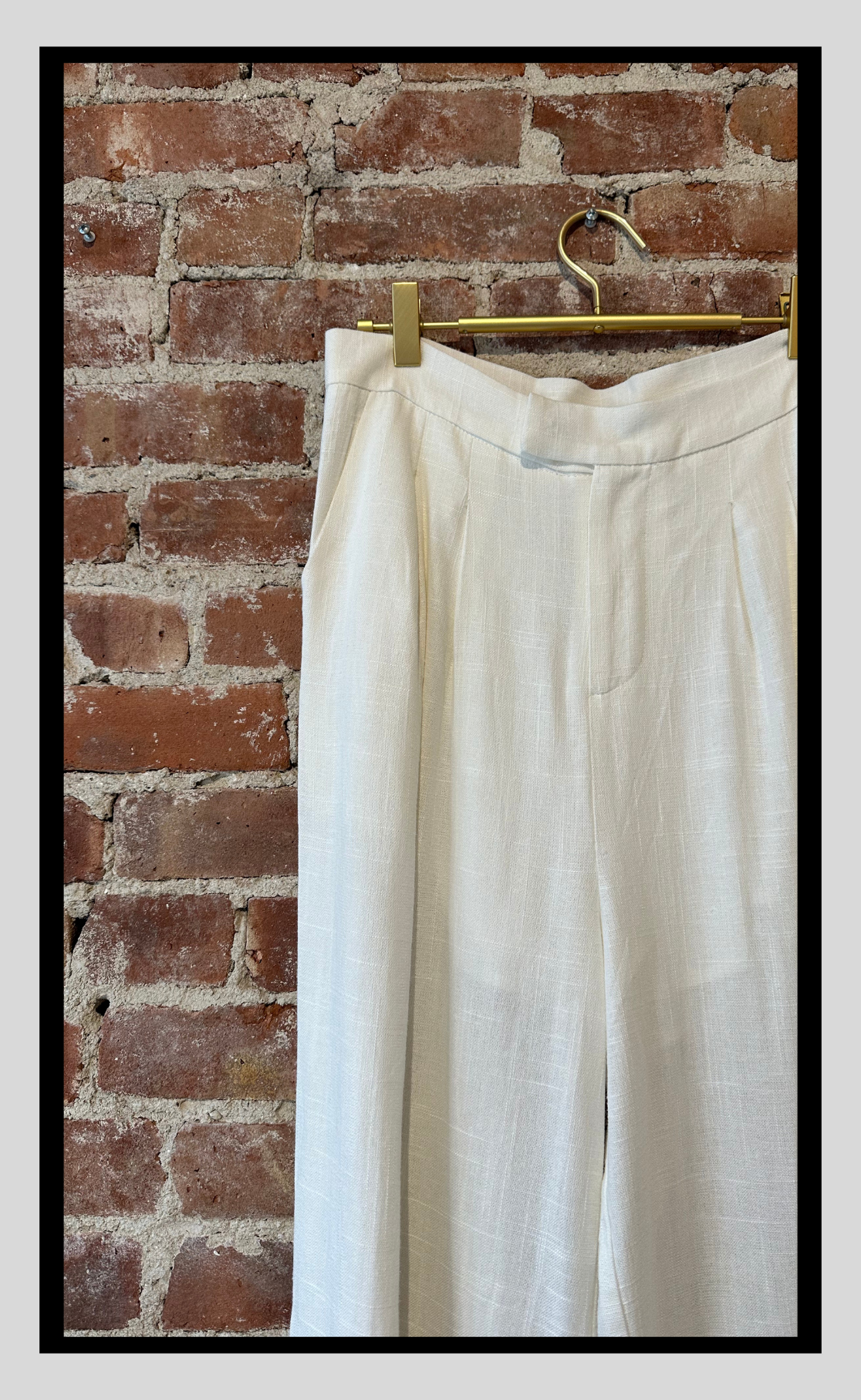 Summer Elegance Off-White Linen Trousers