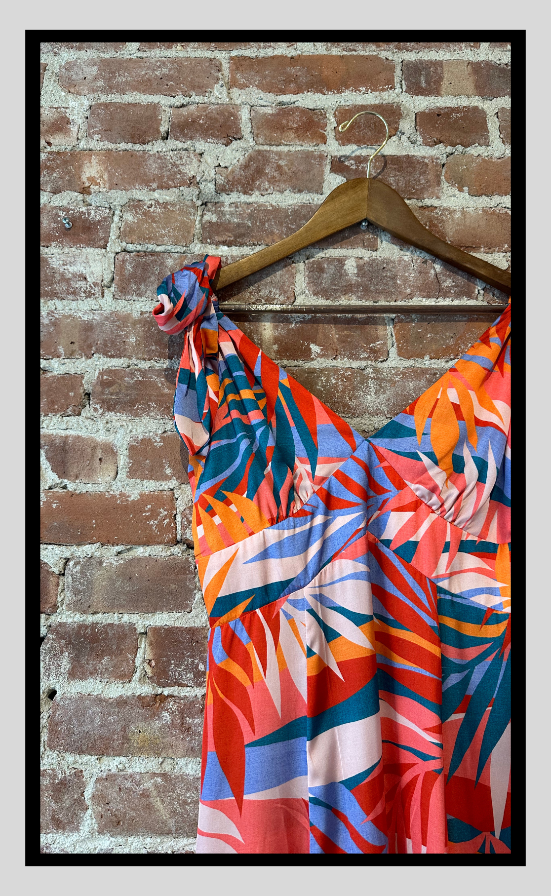 Tropical Serenade Tie-Shoulder Maxi Dress