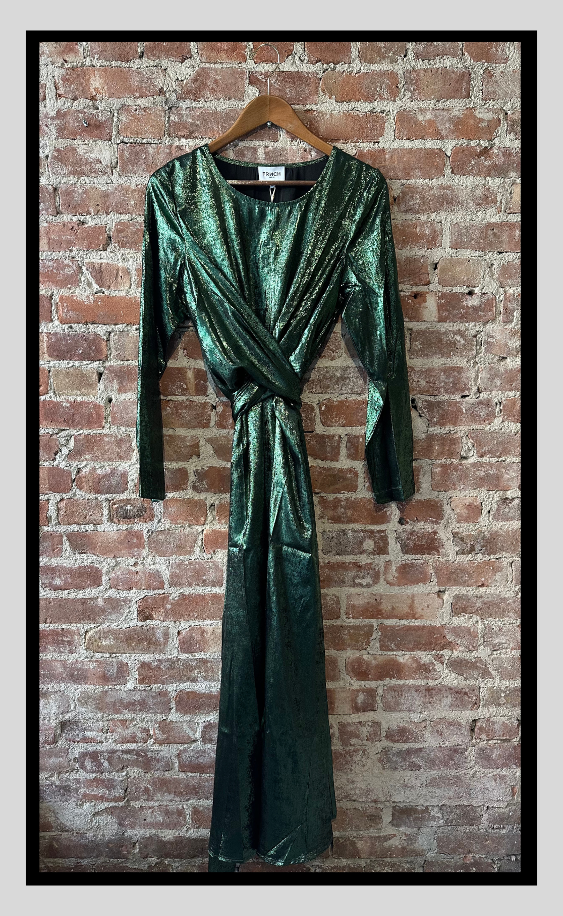 The Emerald Shimmer Wrap Dress XS