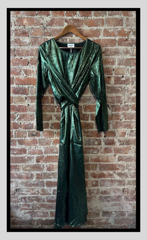 The Emerald Shimmer Wrap Dress XS The Emerald Shimmer Wrap Dress XS
