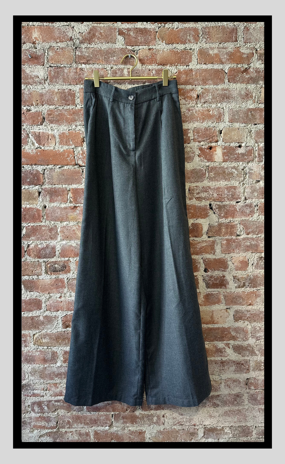 wide leg grey dress pants Reiss Wool-Blend Wide-Leg Suit Trousers in Grey