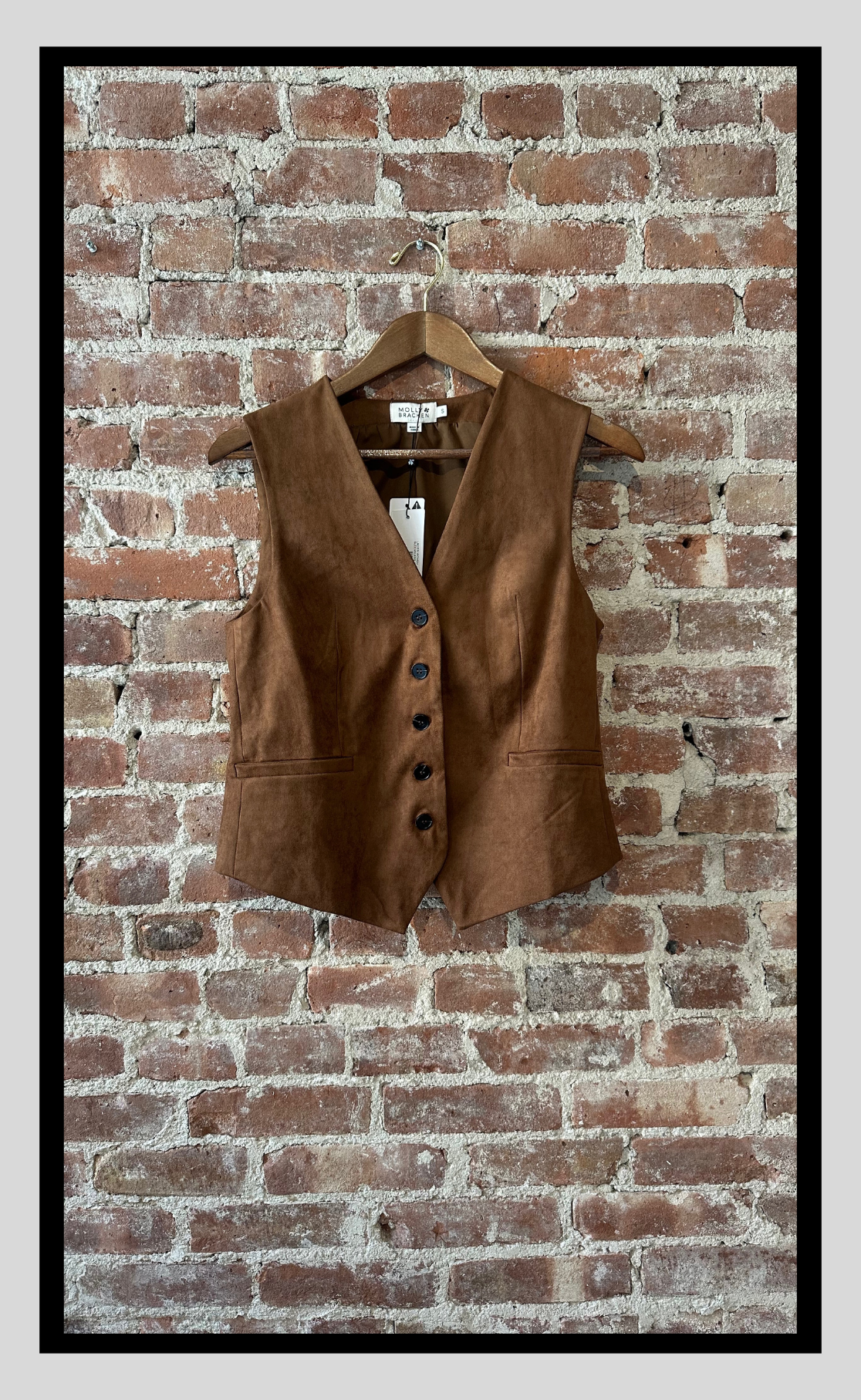 Brown Woven Jacket Vest