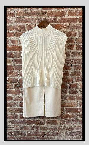 Ribbed Top Cream Color
