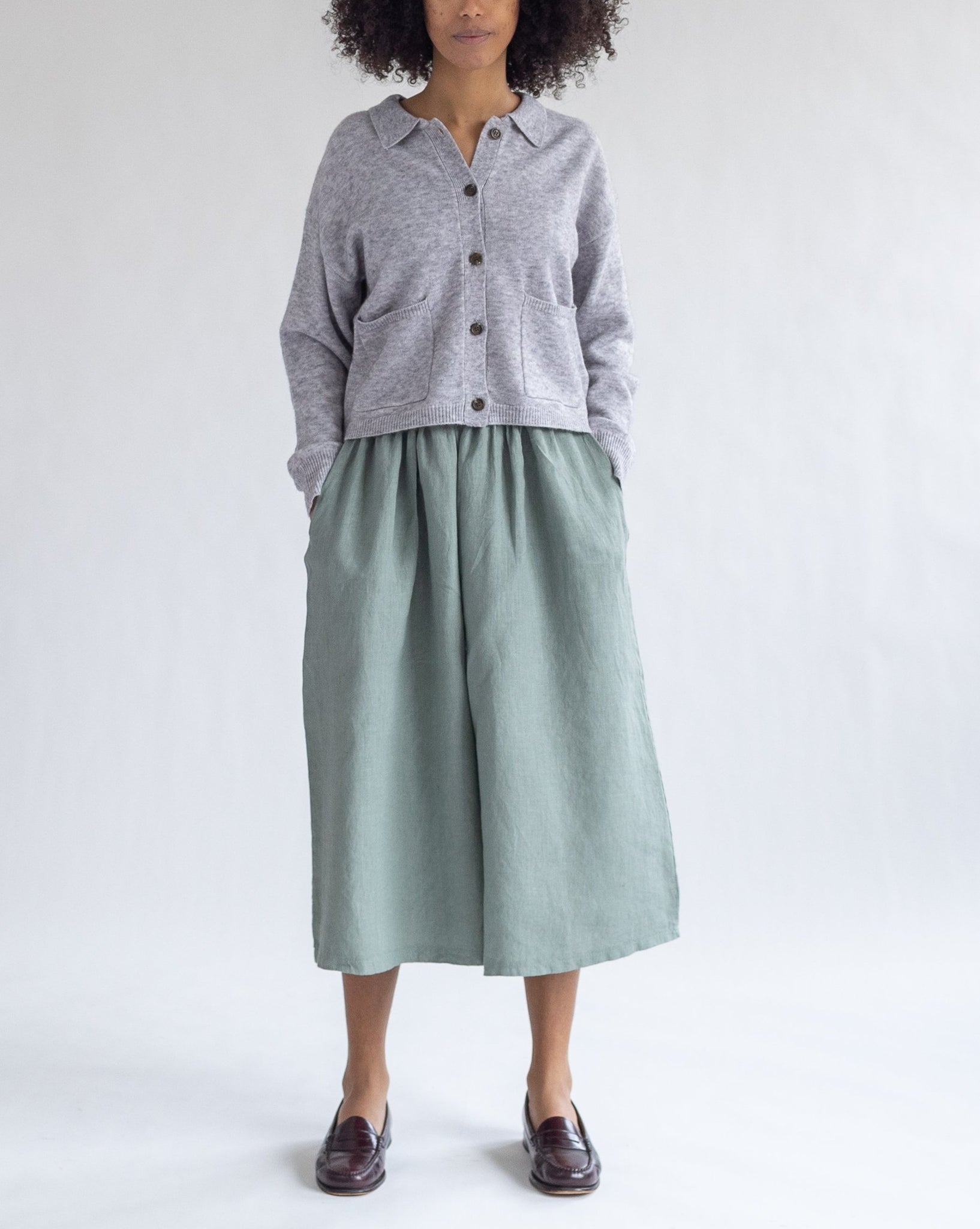 Pull-On Linen Culottes