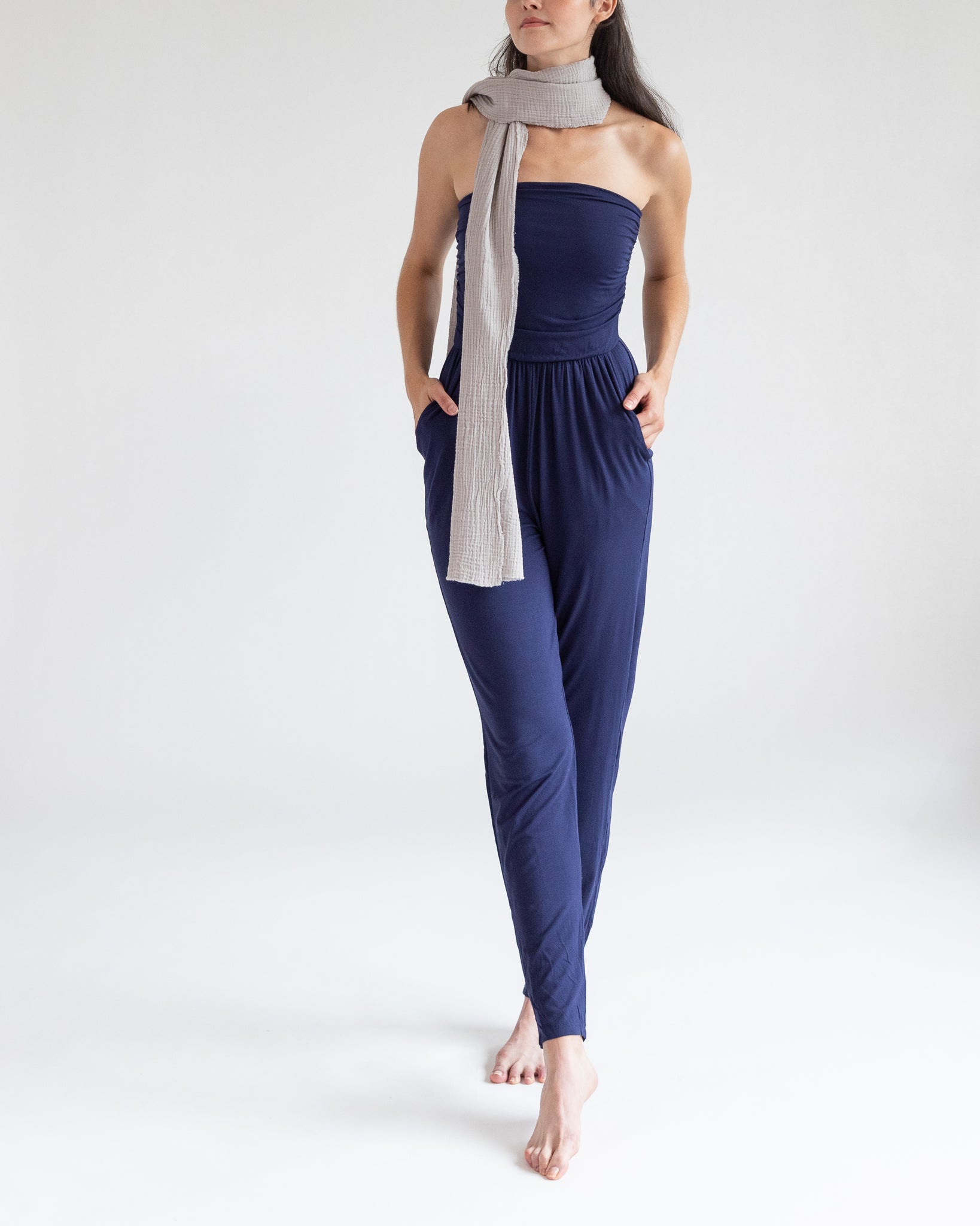 Strapless Jumpsuit With Pockets