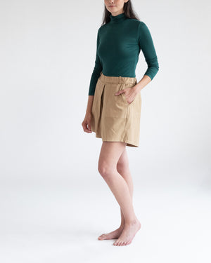 Cotton Shorts in Navy and Camel