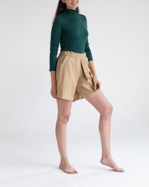 Cotton Shorts in Navy and Camel