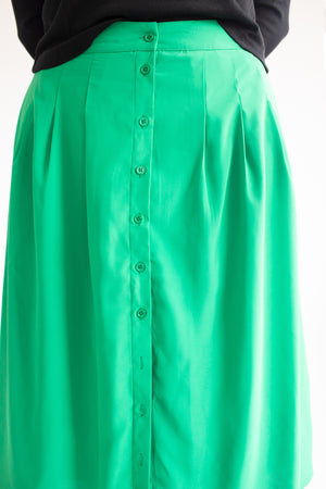 Green skirt with front buttons