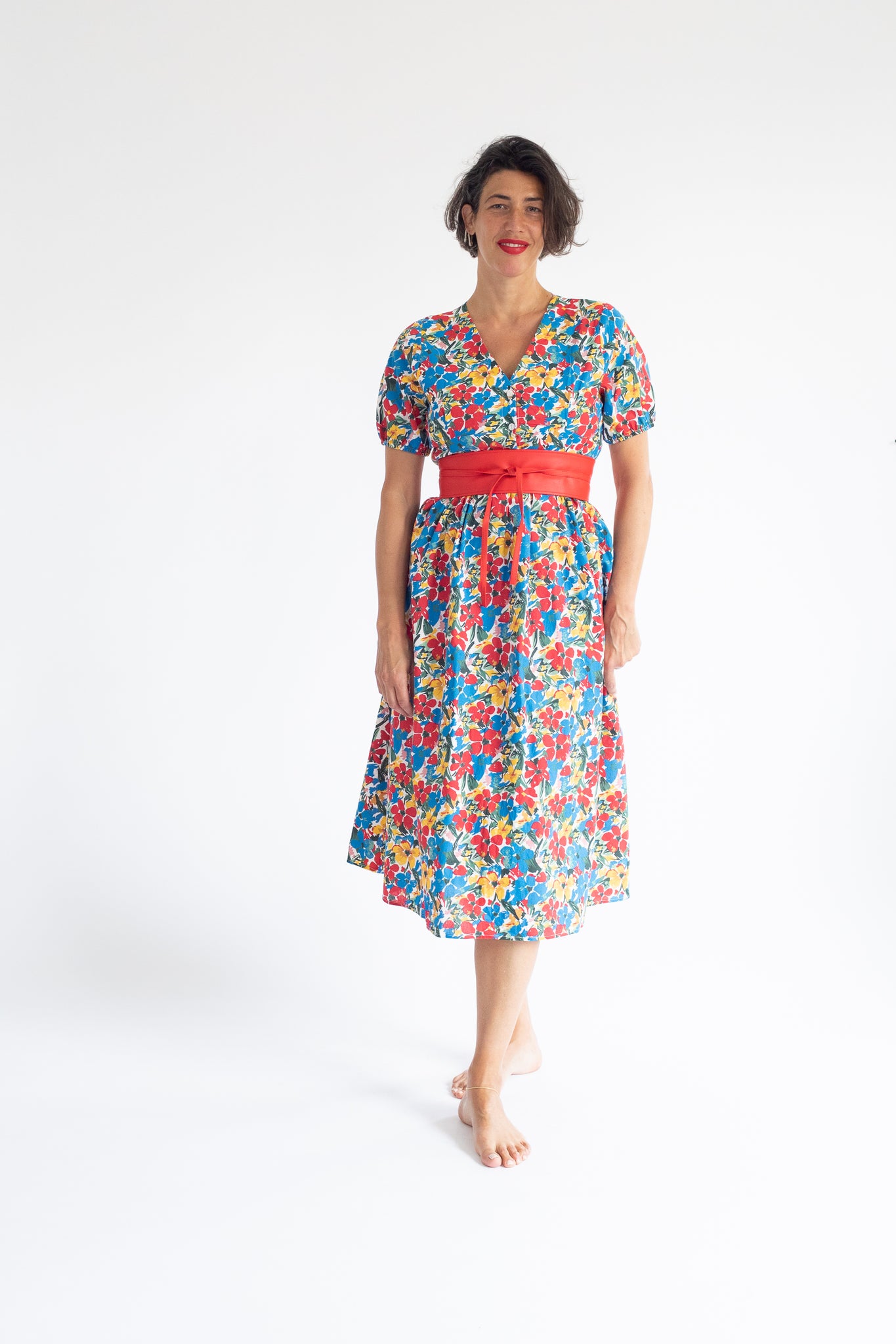 Cotton Dress with Flowers