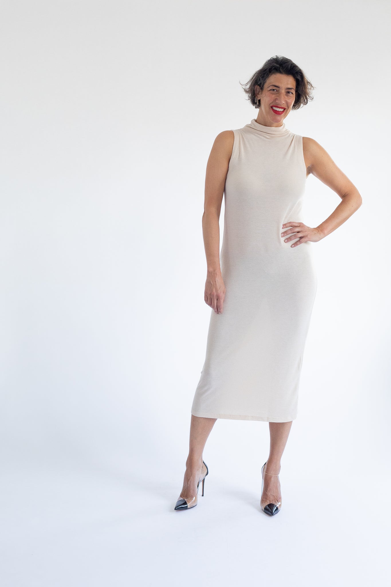 Soft Midi Dress (Available in Black and Beige)