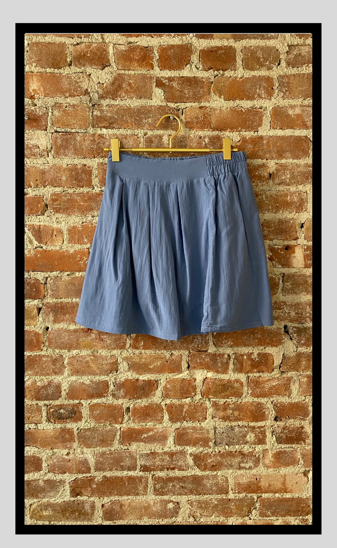 Light Blue Mini Skirt in Cotton