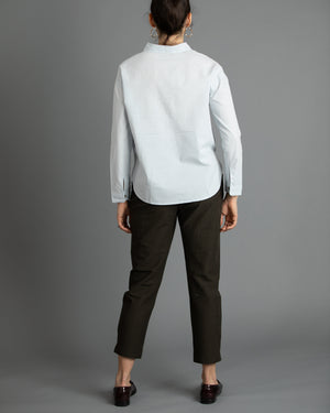 Pale Sky Blue Collared Henley Shirt